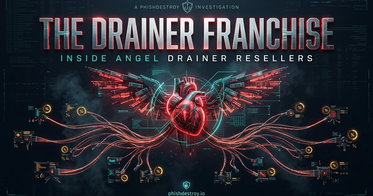 Editorial illustration: Crypto Drainer Toolkit: Inside the Angel Drainer Resellers Targeting Your Wallet