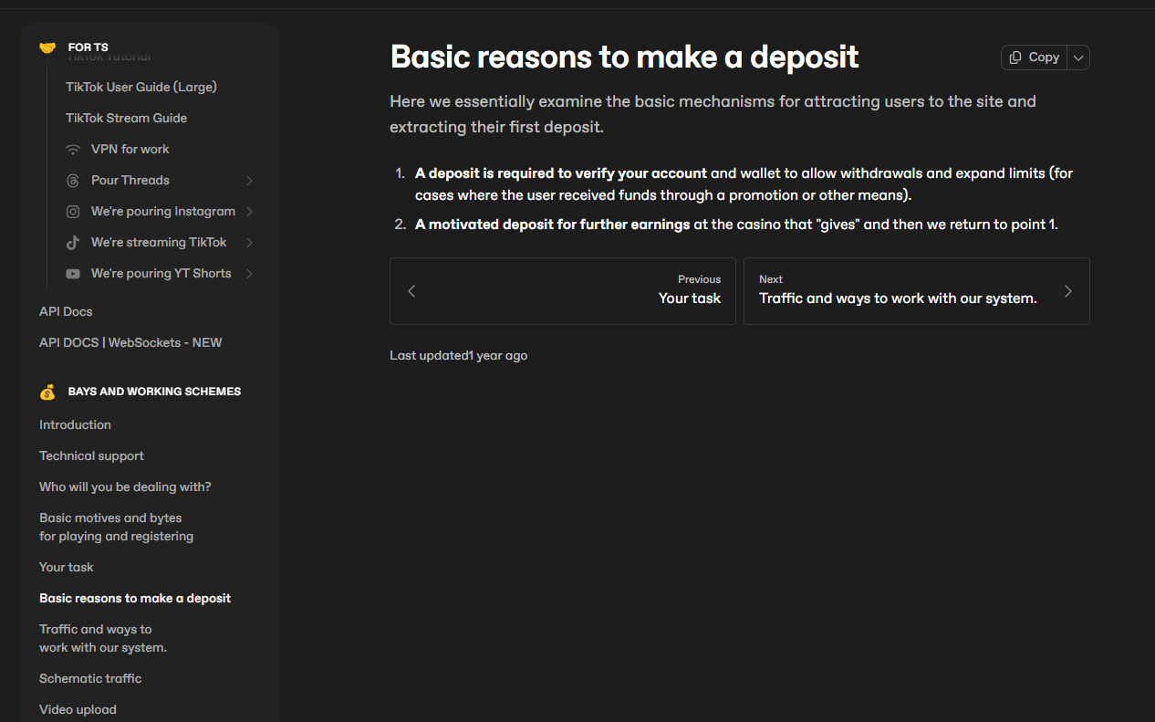 Deposit Reasons