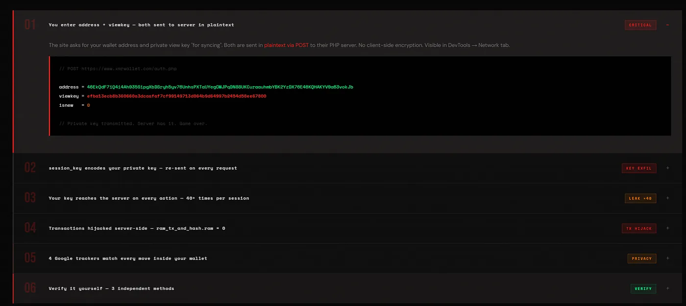 GitHub evidence repository showing documented theft endpoints and network captures