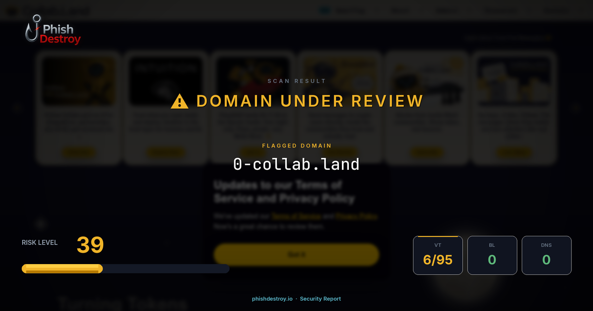 0-collab.land phishing report — threat analysis by PhishDestroy