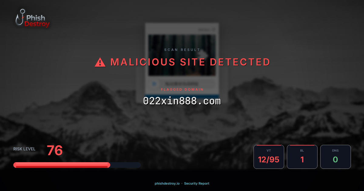 022xin888.com phishing report — threat analysis by PhishDestroy