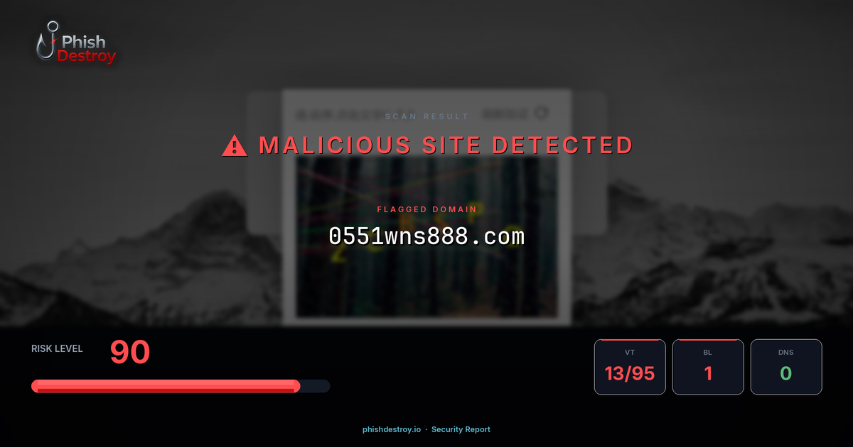 0551wns888.com phishing report — threat analysis by PhishDestroy