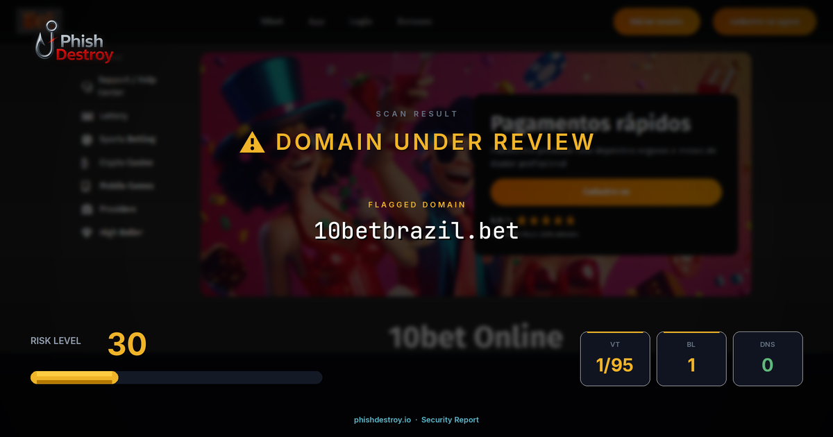 10betbrazil.bet phishing report — threat analysis by PhishDestroy