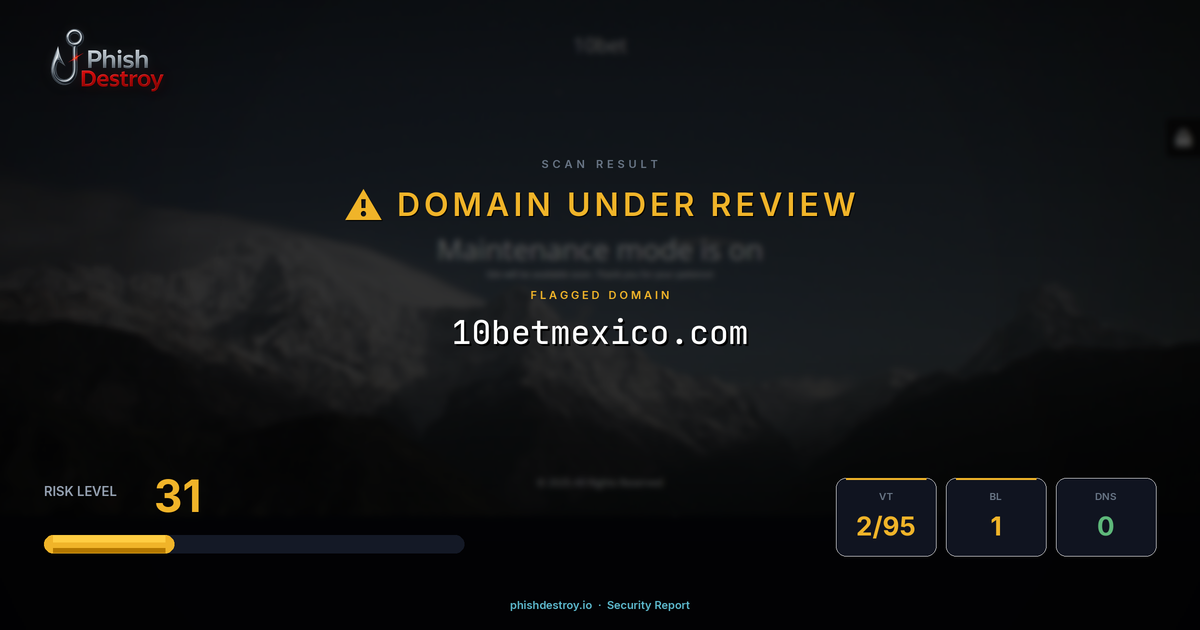 10betmexico.com phishing report — threat analysis by PhishDestroy