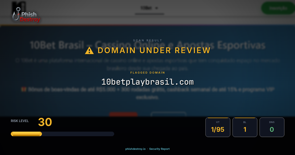 10betplaybrasil.com phishing report — threat analysis by PhishDestroy
