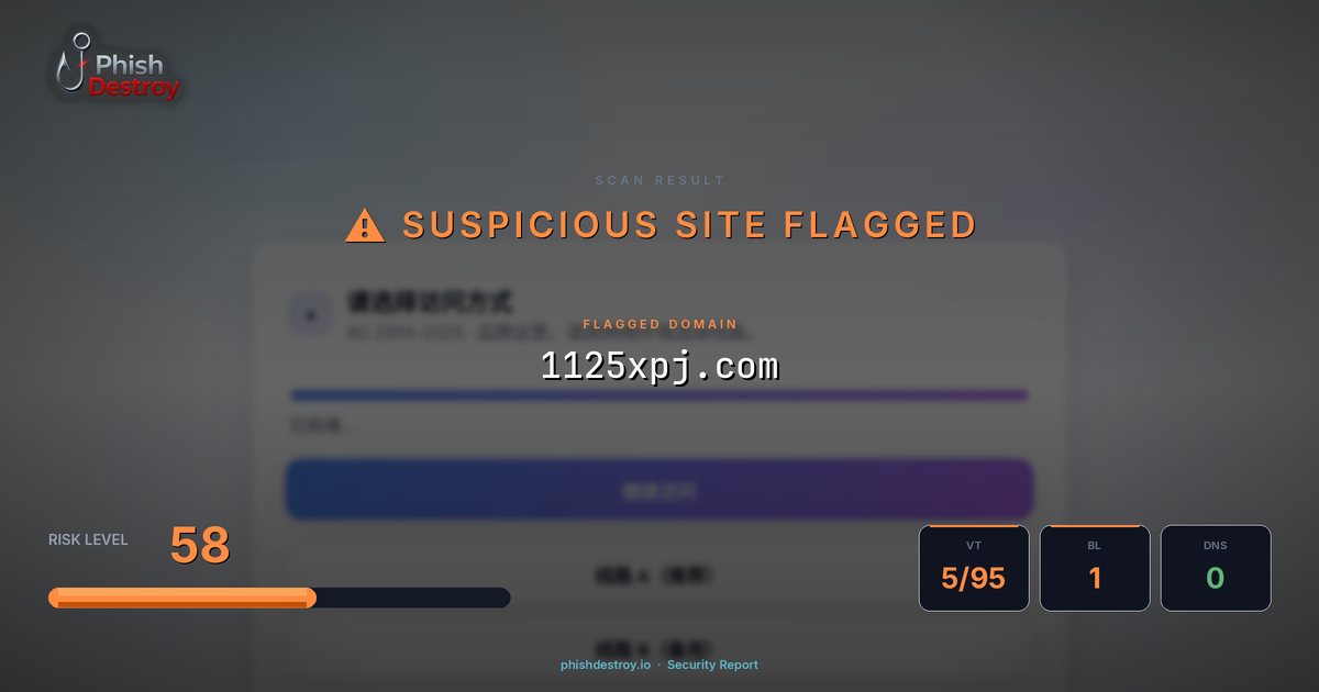 1125xpj.com phishing report — threat analysis by PhishDestroy