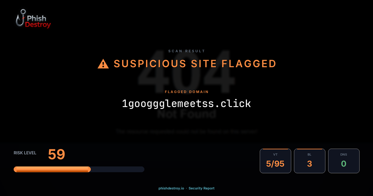 1googgglemeetss.click phishing report — threat analysis by PhishDestroy