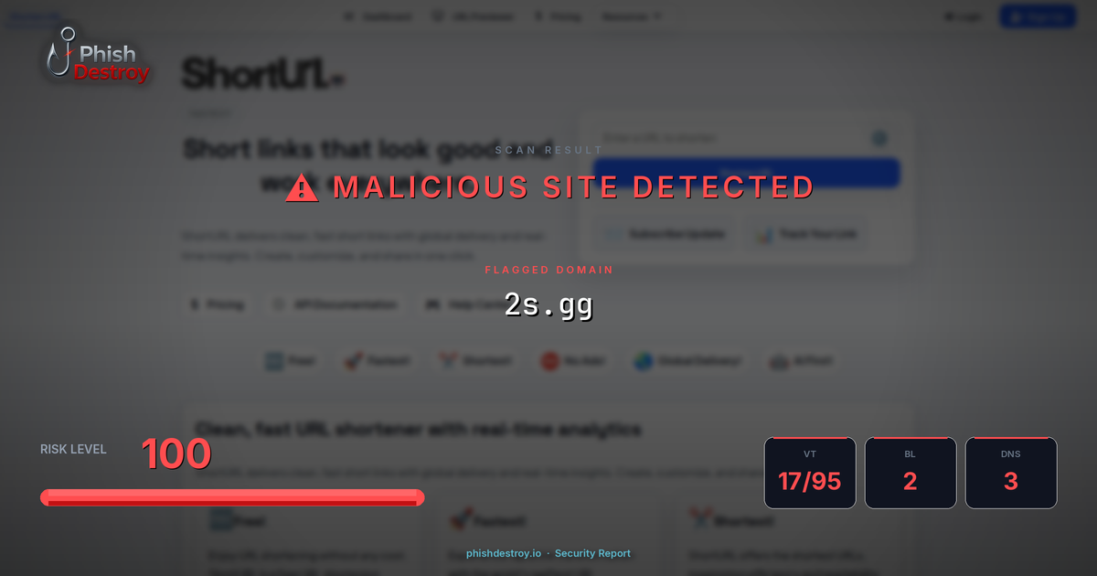 2s.gg phishing report — threat analysis by PhishDestroy