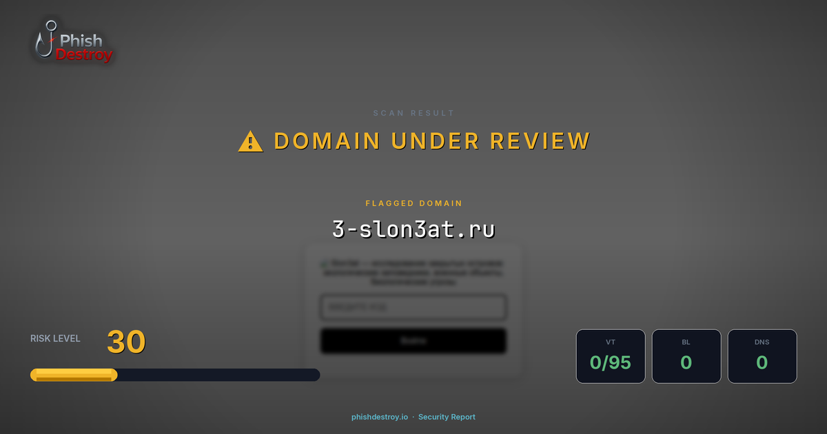 3-slon3at.ru phishing report — threat analysis by PhishDestroy