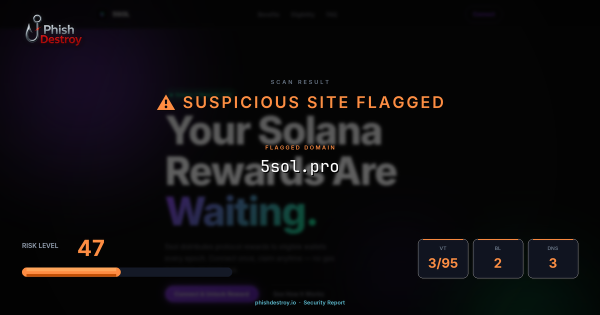 5sol.pro phishing report — threat analysis by PhishDestroy