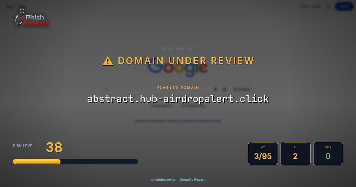 abstract.hub-airdropalert.click phishing report — threat analysis by PhishDestroy