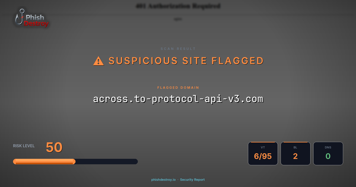 across.to-protocol-api-v3.com phishing report — threat analysis by PhishDestroy