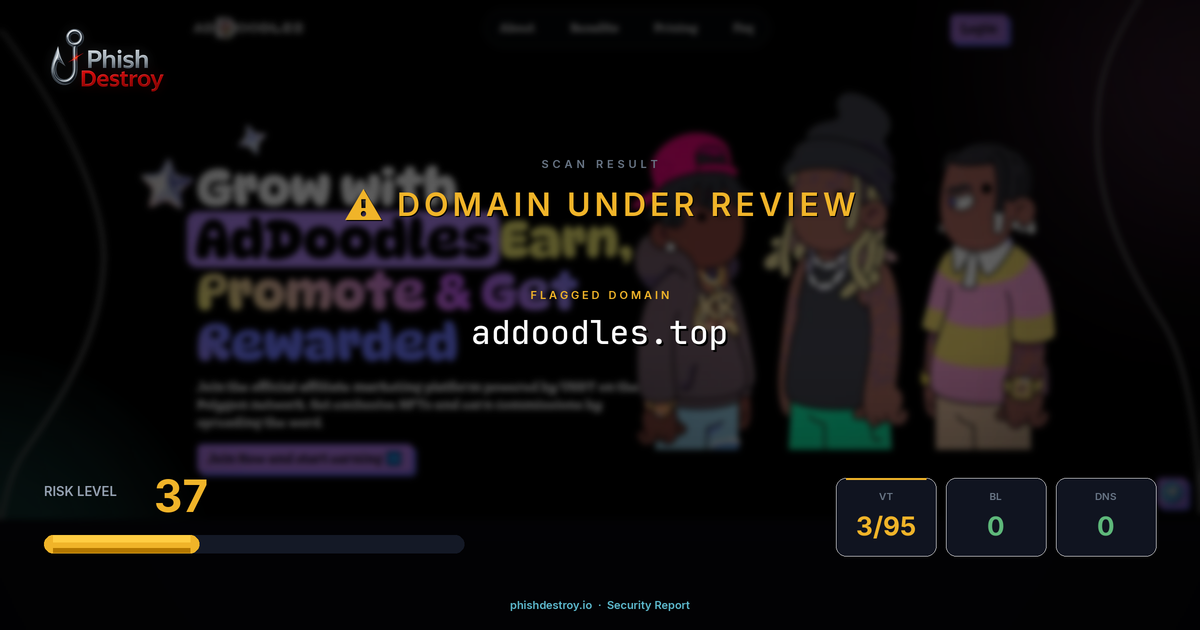 addoodles.top phishing report — threat analysis by PhishDestroy