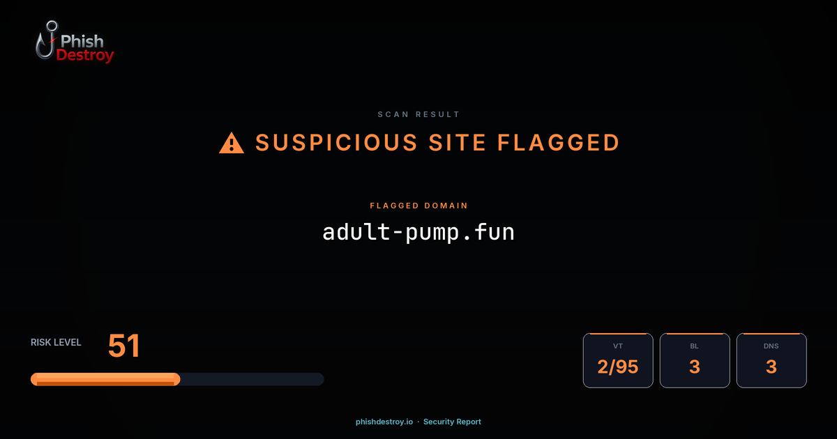 adult-pump.fun phishing report — threat analysis by PhishDestroy