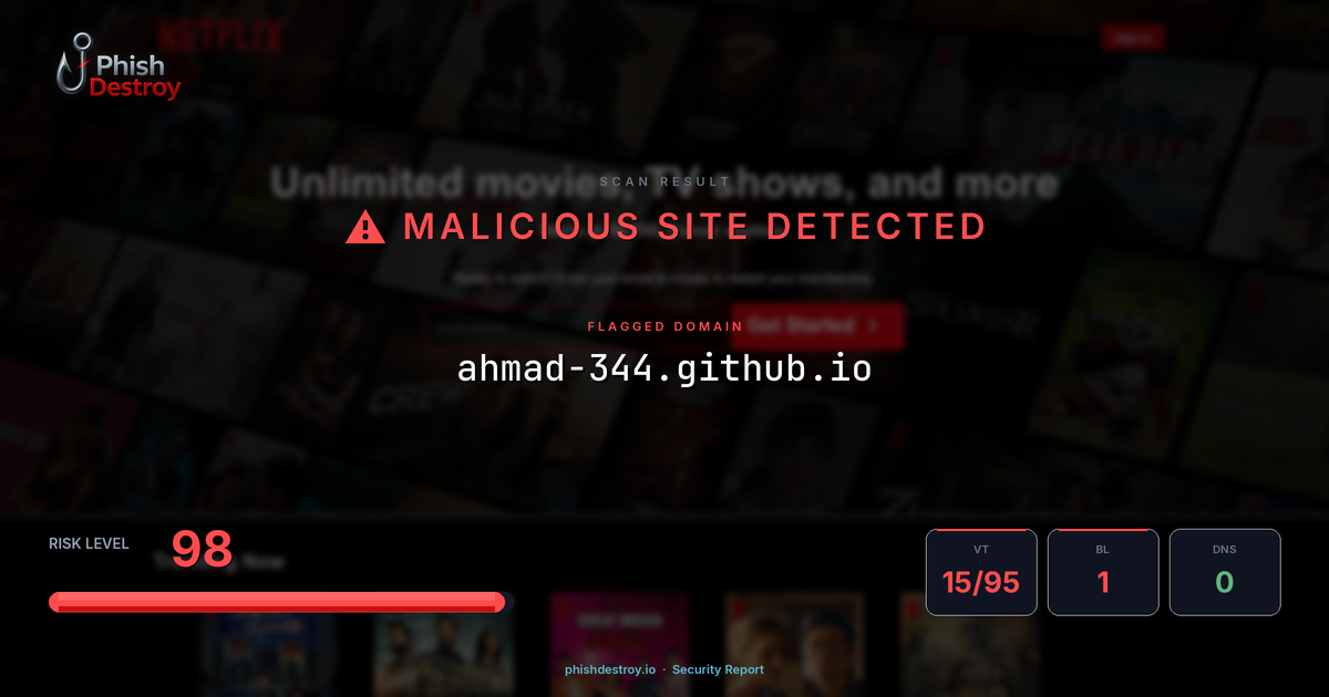 ahmad-344.github.io phishing report — threat analysis by PhishDestroy