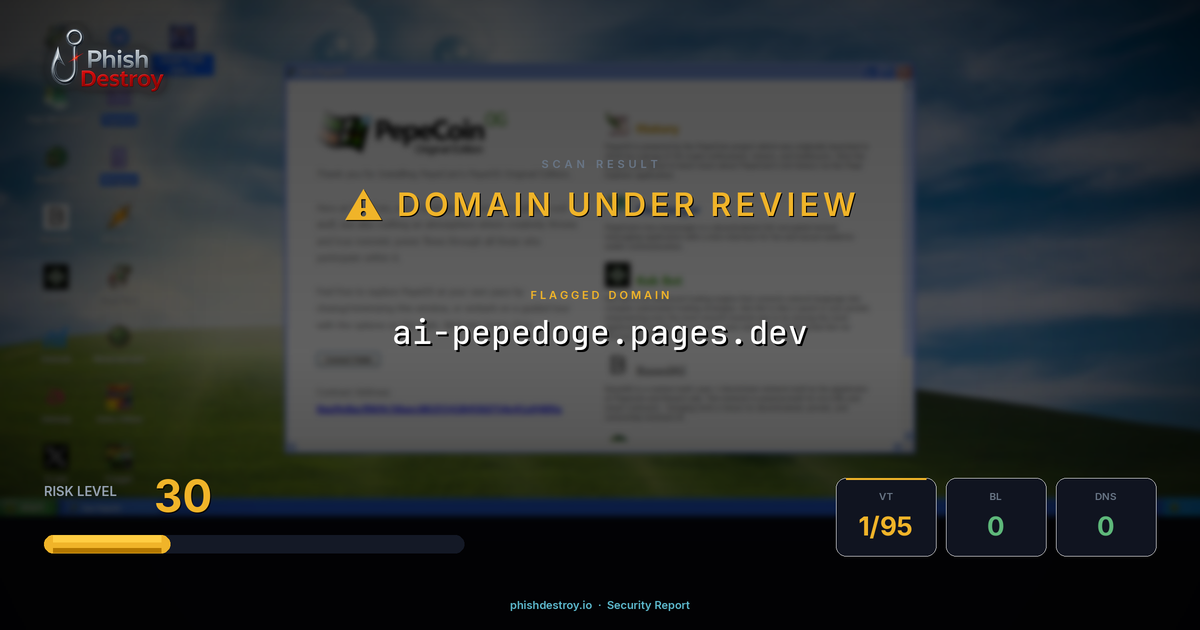 ai-pepedoge.pages.dev phishing report — threat analysis by PhishDestroy