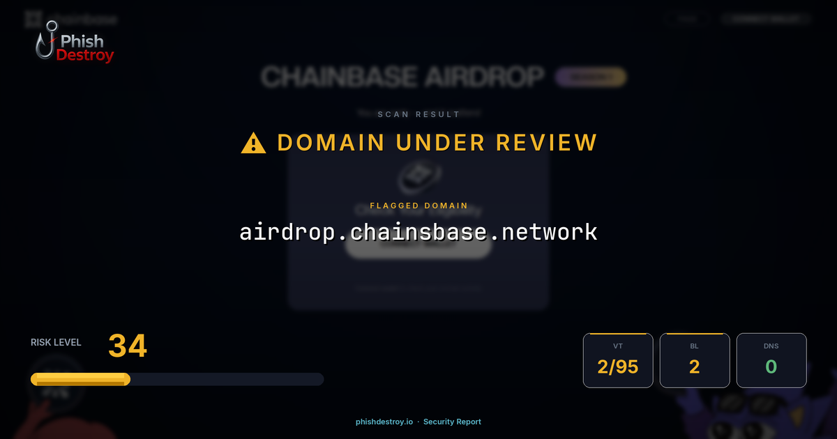 airdrop.chainsbase.network phishing report — threat analysis by PhishDestroy