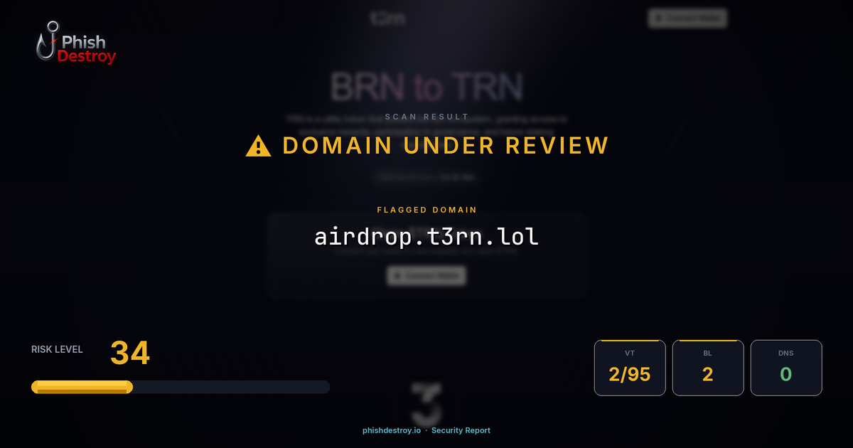 airdrop.t3rn.lol phishing report — threat analysis by PhishDestroy