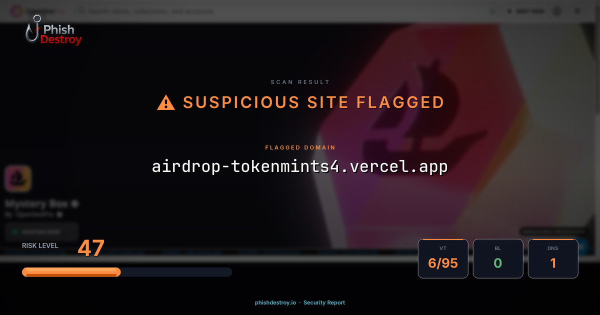 airdrop-tokenmints4.vercel.app phishing report — threat analysis by PhishDestroy