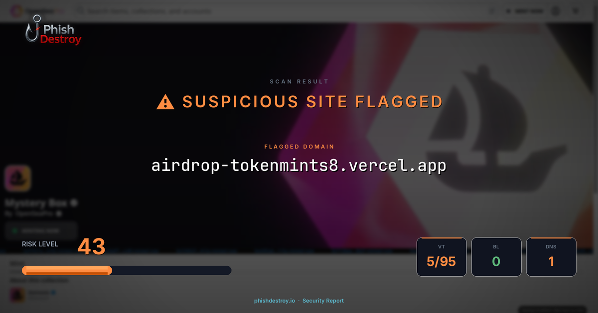 airdrop-tokenmints8.vercel.app phishing report — threat analysis by PhishDestroy