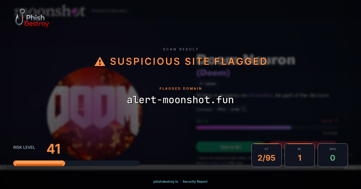 alert-moonshot.fun phishing report — threat analysis by PhishDestroy