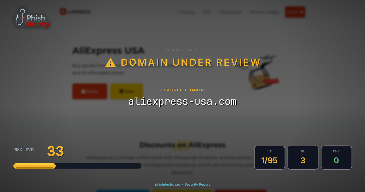 aliexpress-usa.com phishing report — threat analysis by PhishDestroy