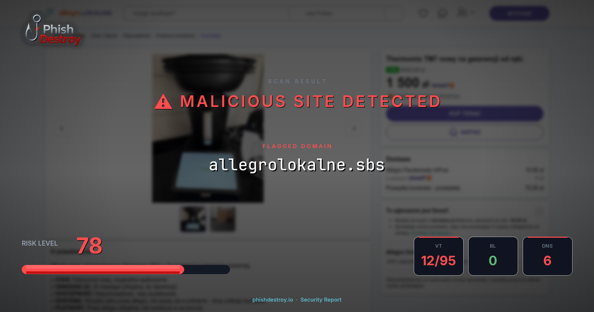 allegrolokalne.sbs phishing report — threat analysis by PhishDestroy