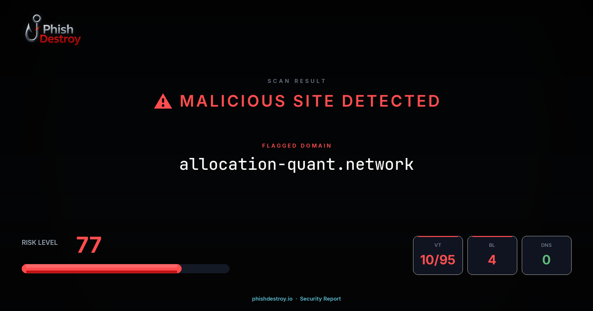 allocation-quant.network phishing report — threat analysis by PhishDestroy