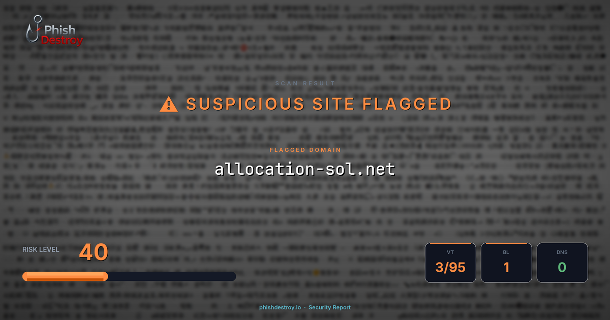 allocation-sol.net phishing report — threat analysis by PhishDestroy