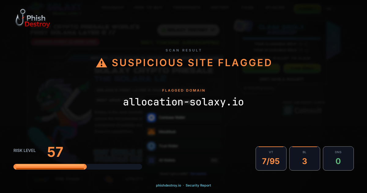 allocation-solaxy.io phishing report — threat analysis by PhishDestroy
