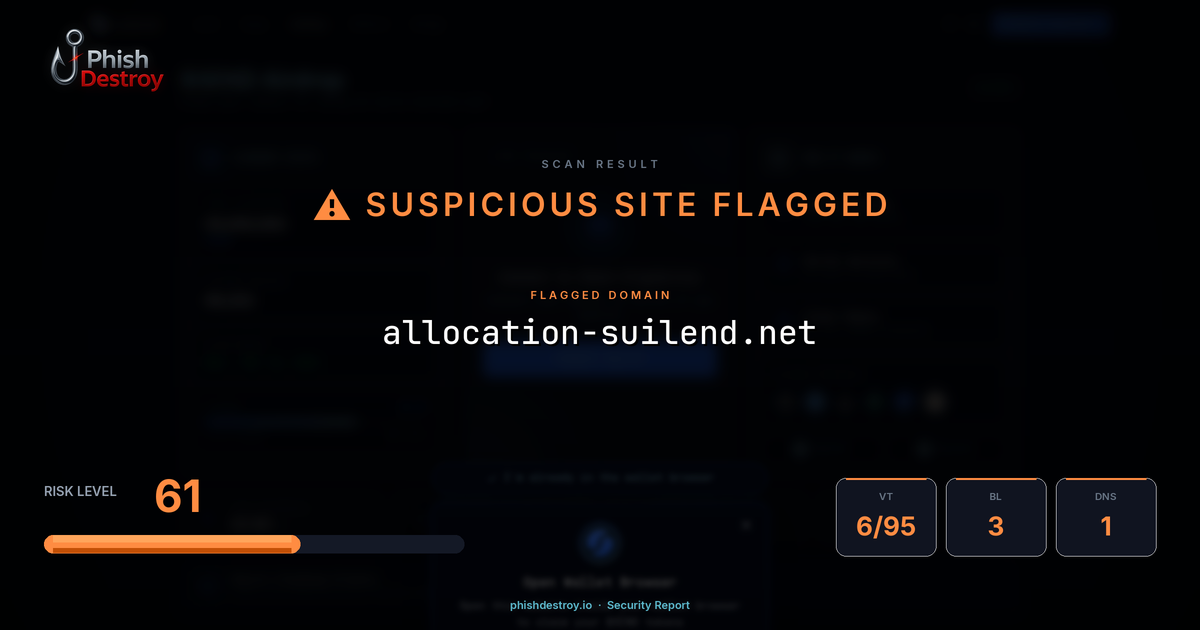 allocation-suilend.net phishing report — threat analysis by PhishDestroy