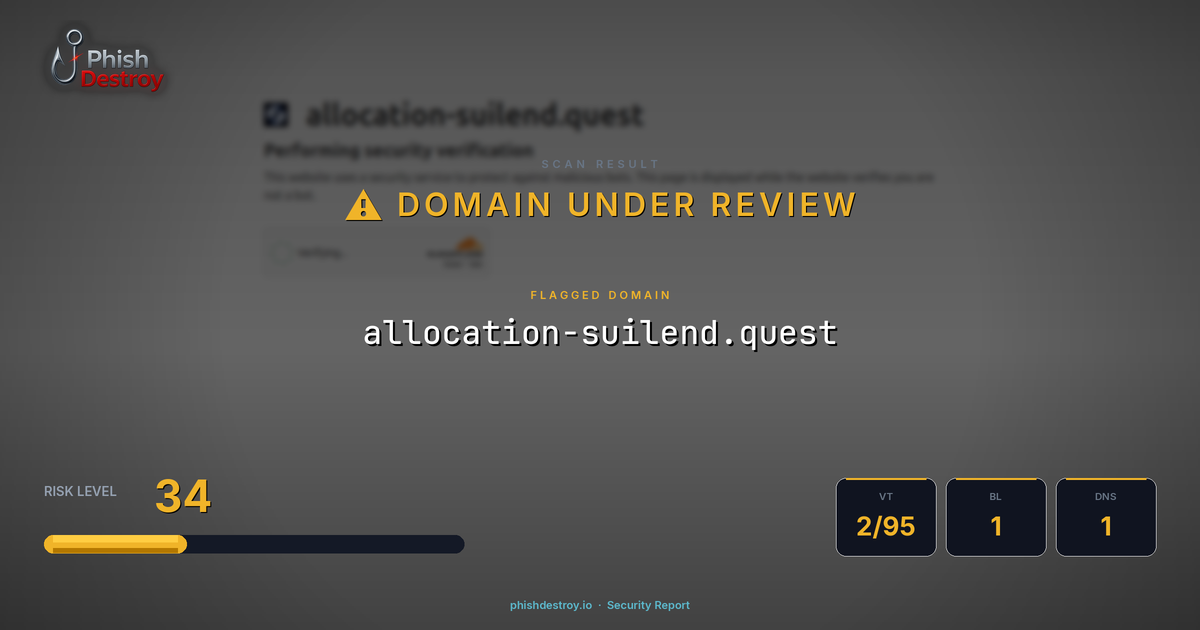 allocation-suilend.quest phishing report — threat analysis by PhishDestroy
