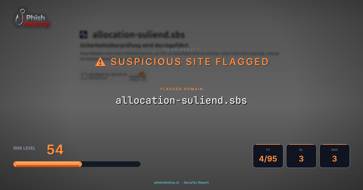 allocation-suliend.sbs phishing report — threat analysis by PhishDestroy