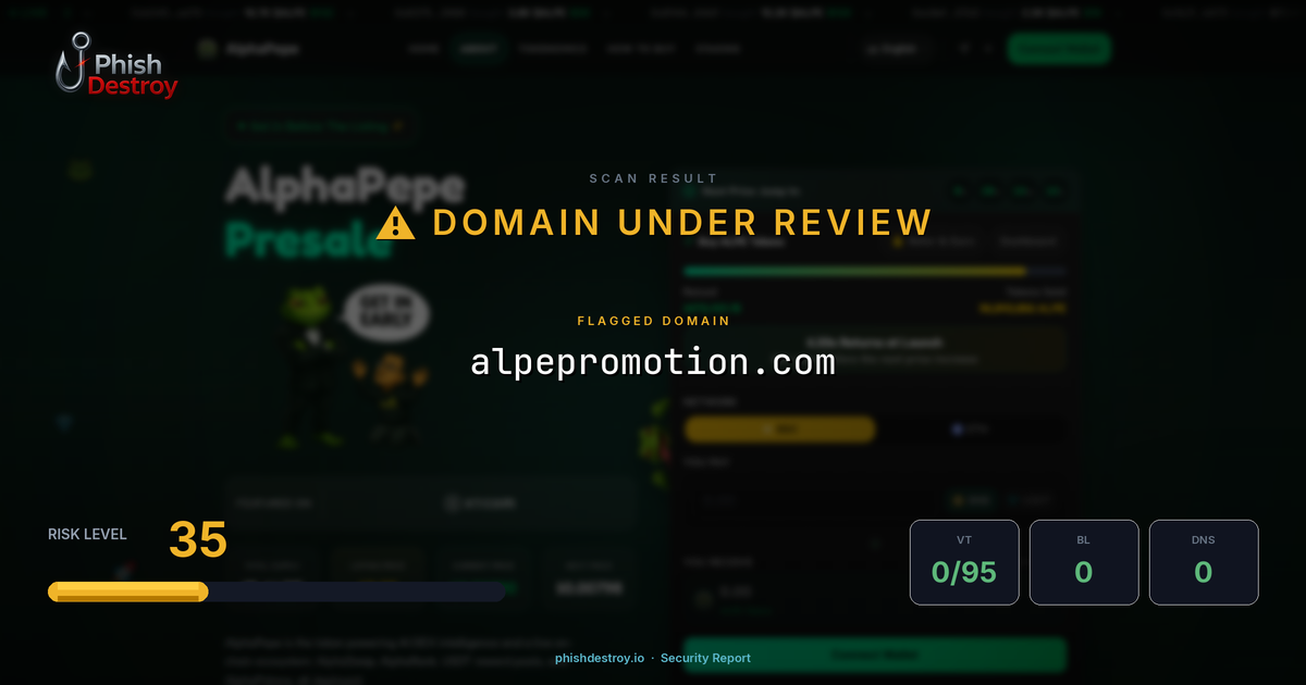 alpepromotion.com phishing report — threat analysis by PhishDestroy