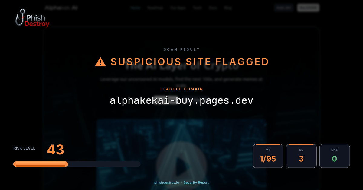 alphakekai-buy.pages.dev phishing report — threat analysis by PhishDestroy