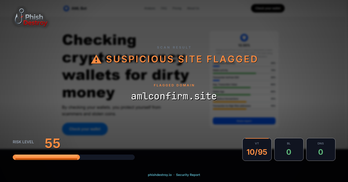 amlconfirm.site phishing report — threat analysis by PhishDestroy