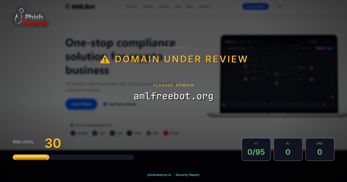 amlfreebot.org phishing report — threat analysis by PhishDestroy