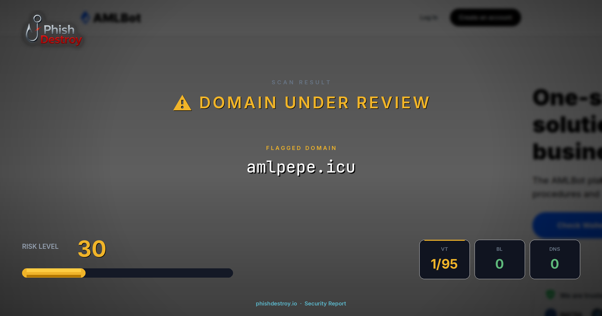 amlpepe.icu phishing report — threat analysis by PhishDestroy