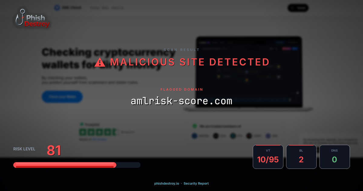amlrisk-score.com phishing report — threat analysis by PhishDestroy