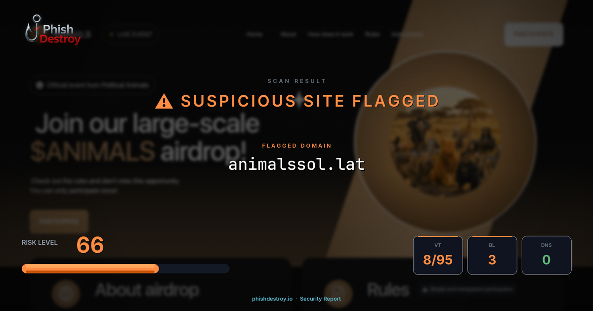 animalssol.lat phishing report — threat analysis by PhishDestroy