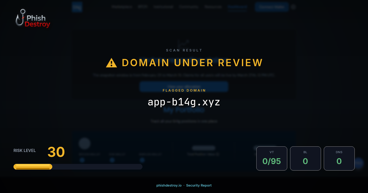 app-b14g.xyz phishing report — threat analysis by PhishDestroy