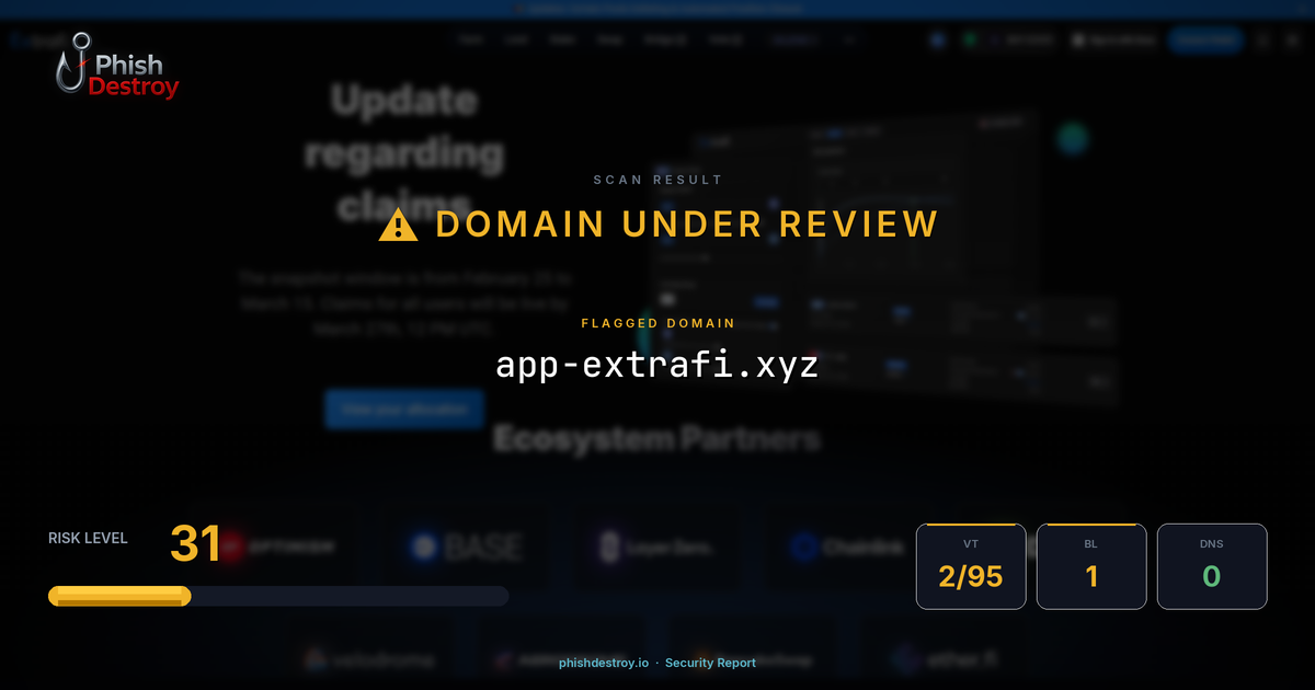 app-extrafi.xyz phishing report — threat analysis by PhishDestroy