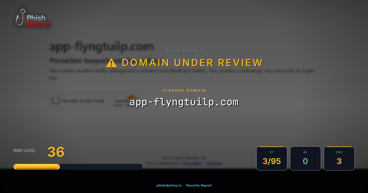 app-flyngtuilp.com phishing report — threat analysis by PhishDestroy
