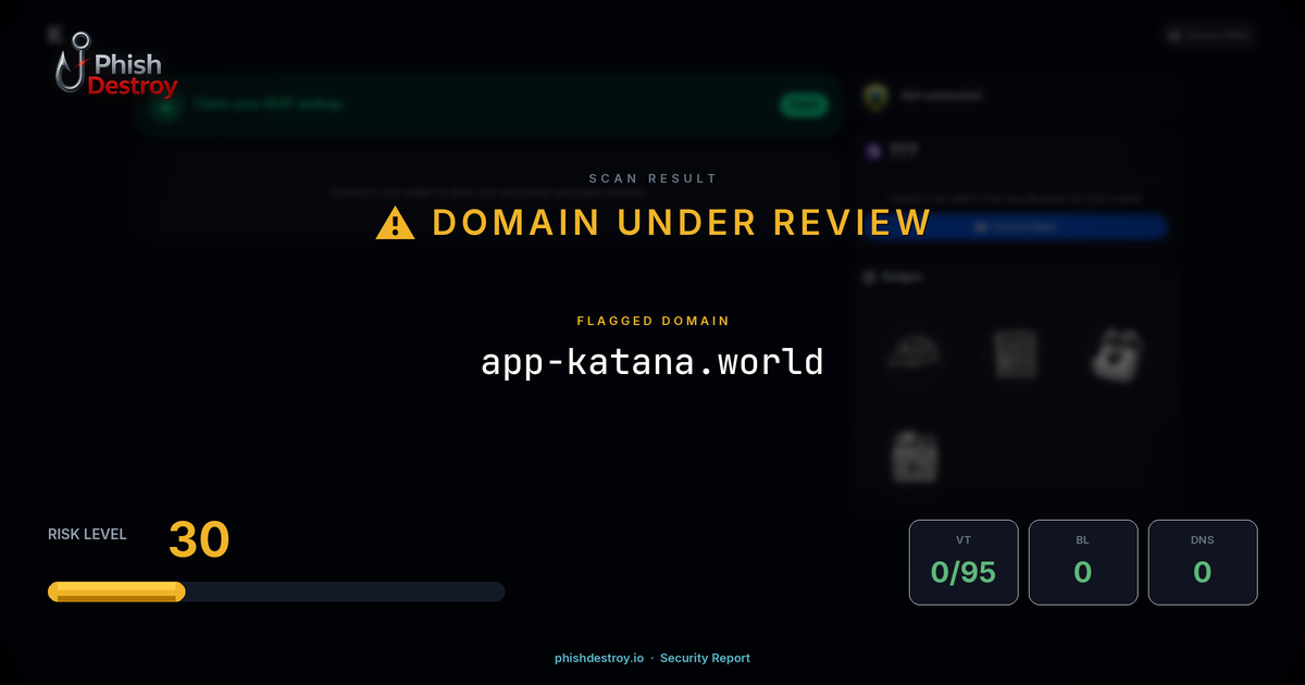 app-katana.world phishing report — threat analysis by PhishDestroy