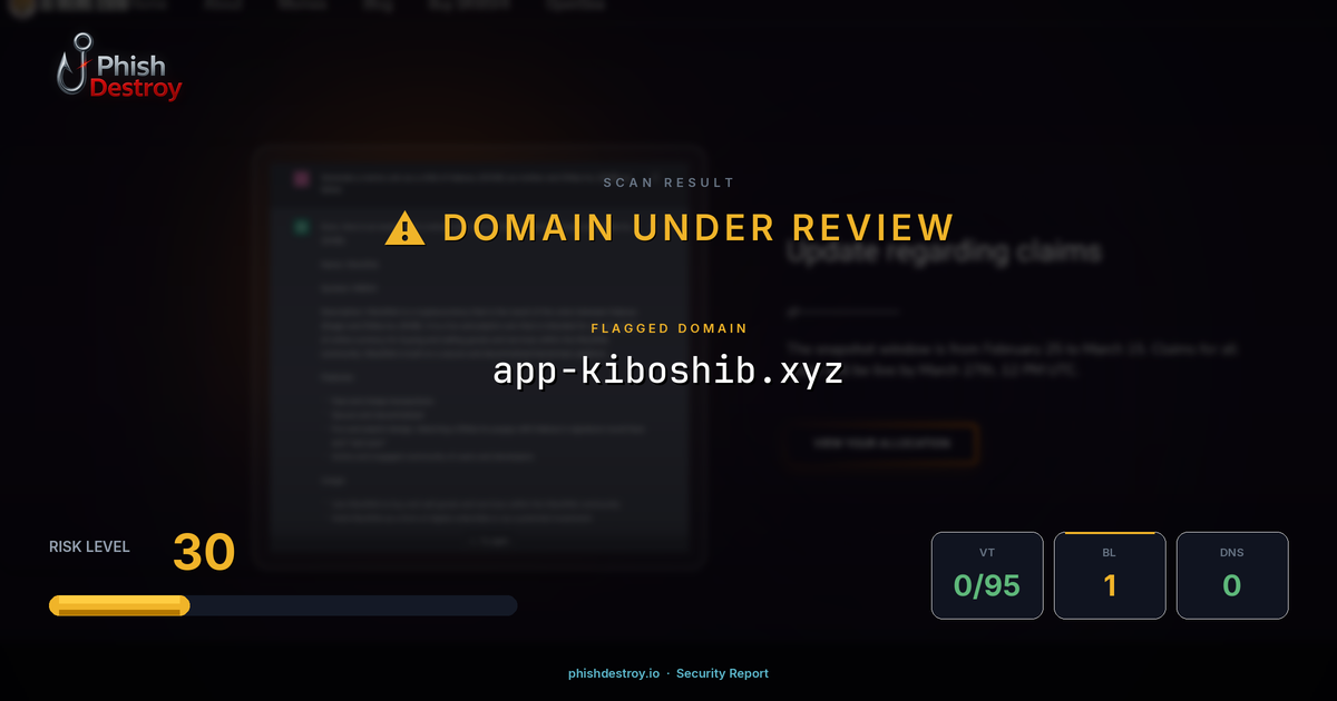 app-kiboshib.xyz phishing report — threat analysis by PhishDestroy