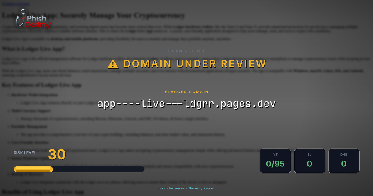 app----live---ldgrr.pages.dev phishing report — threat analysis by PhishDestroy