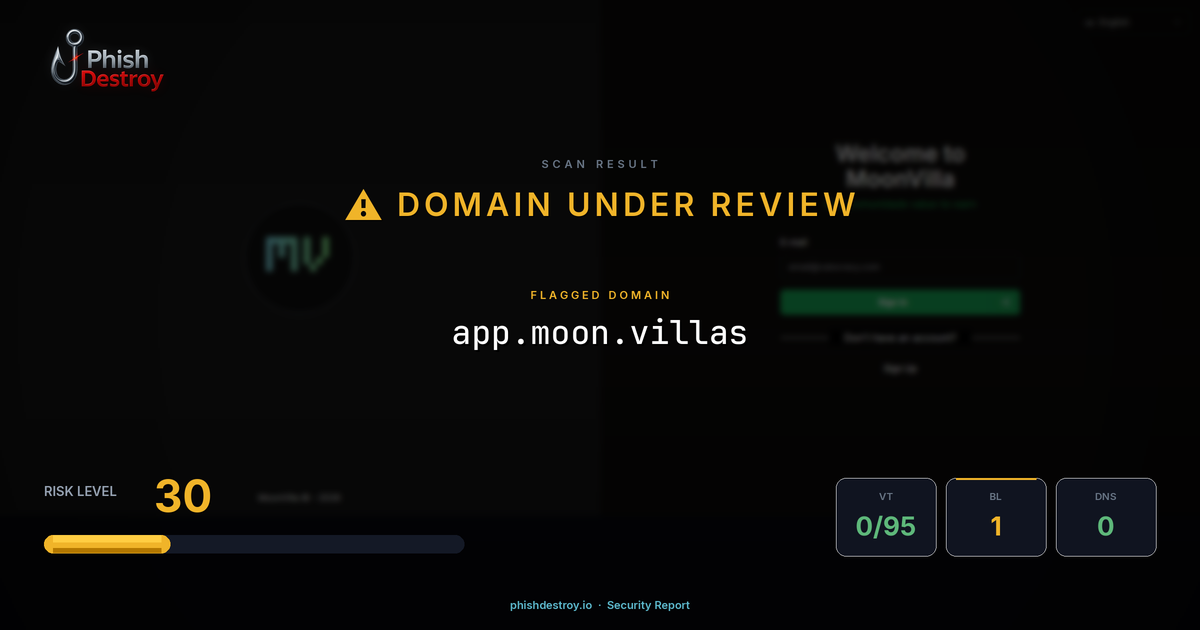 app.moon.villas phishing report — threat analysis by PhishDestroy