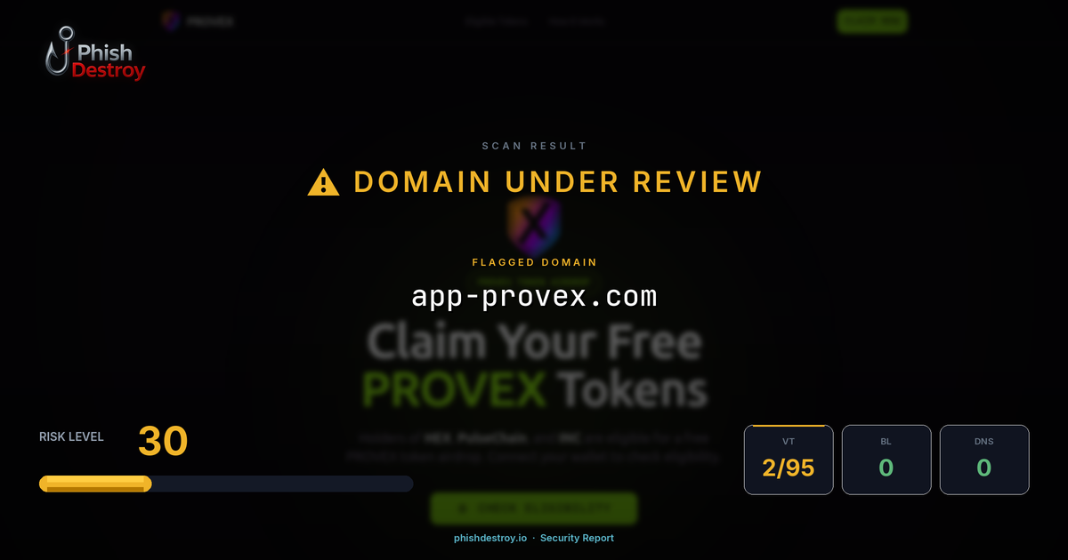 app-provex.com phishing report — threat analysis by PhishDestroy