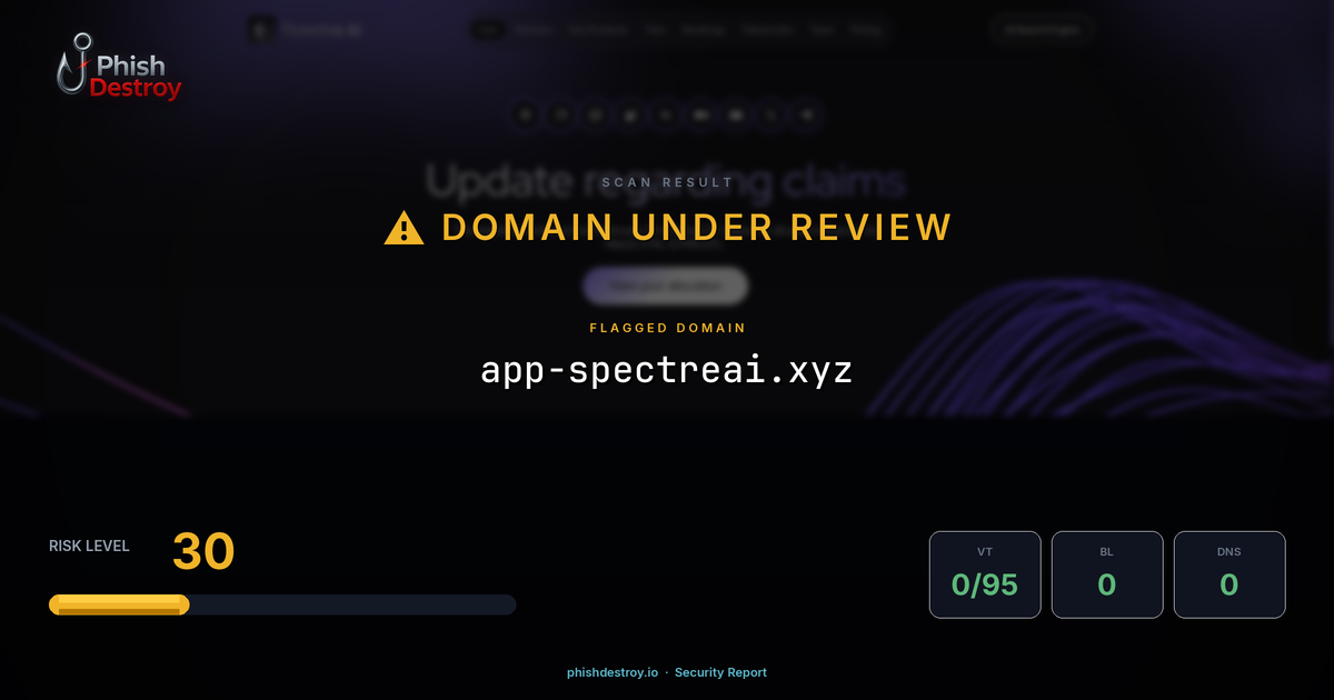 app-spectreai.xyz phishing report — threat analysis by PhishDestroy
