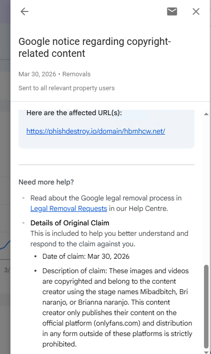 DMCA claim details